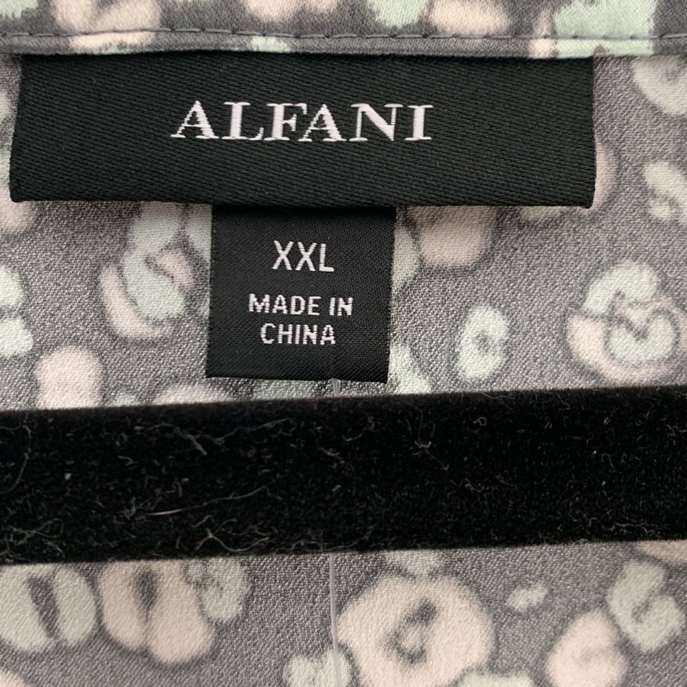 Alfani Core Blouse. Gray Mini Cheetah Motif - Picture 2 of 4